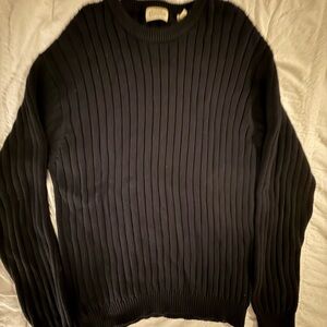 St. John's Bay Black Ribbed Crewneck Sweater